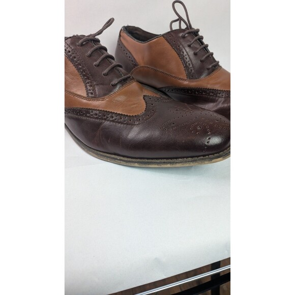 Steve Madden Mens Sz 13 Brown Leather Wingtip Oxford Dress Shoes Jetway - Picture 3 of 15